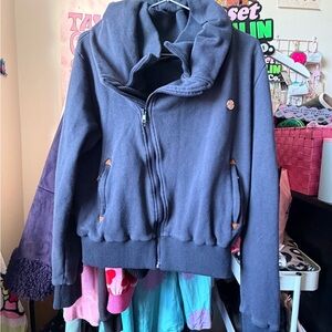 Spiced Equestrian - Cozy Dark Blue Zip-Up Cuddle Hoodie